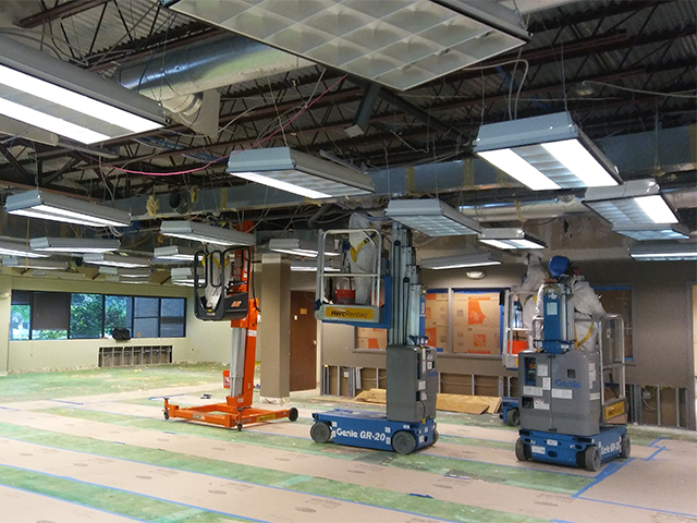 Soot in Ceiling System for Removal after Fire Loss
