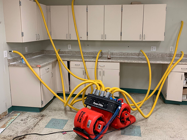 Drying System for Walls for Water Damage Restoration