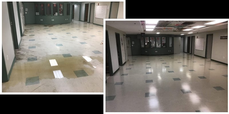 Before and After pictures of Water Loss damage restored
